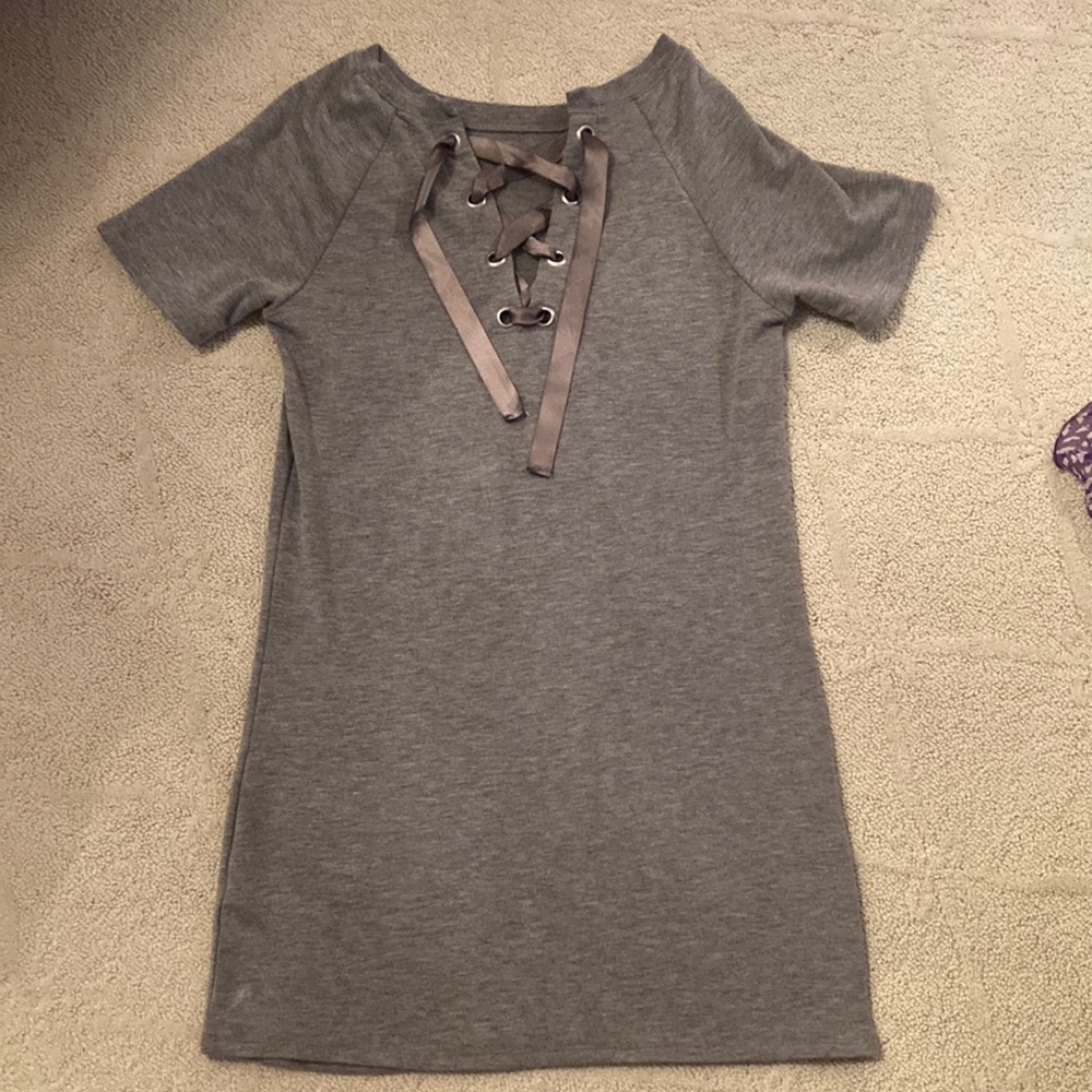 Soft comfy dress, silk loose tie front
